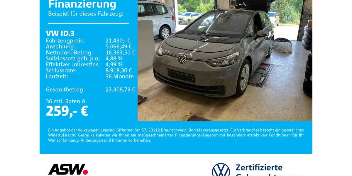 VW ID.3 33.600 km 21.430 € Bad Rappenau 74906