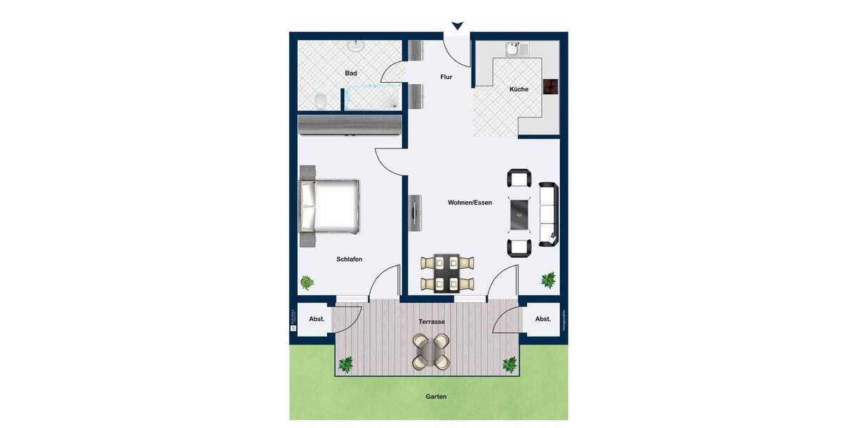 Terrassenwohnung Leingarten Schluchtern - 2 Zimmer, 58 m&sup2;, 278.000&euro; | Angebot:24834622