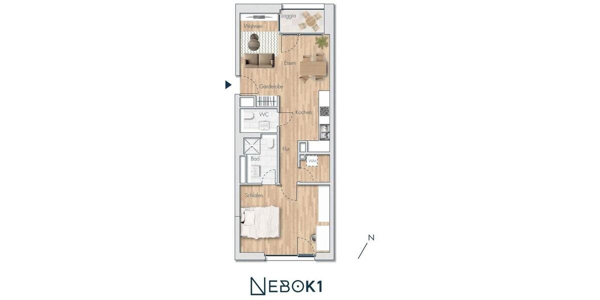 Etagenwohnung Heilbronn Kernstadt - 2 Zimmer, 59 m&sup2;, 1.150&euro; | Angebot:26308371