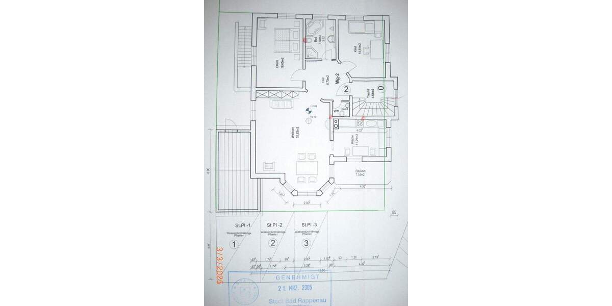Helle 3 Zim. 102,24 m² OG -Wg im Bad Rappenau- Bonfeld 3 zimmer