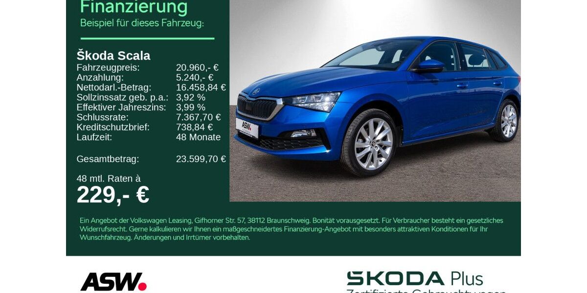 Skoda Scala 52.900 km 19.960 &euro; Weinsberg 74189