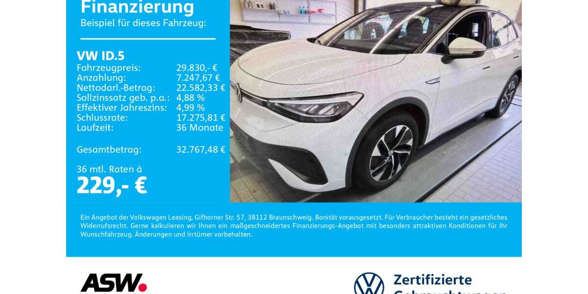 VW ID.5 59.700 km 29.830 € Sinsheim 74889