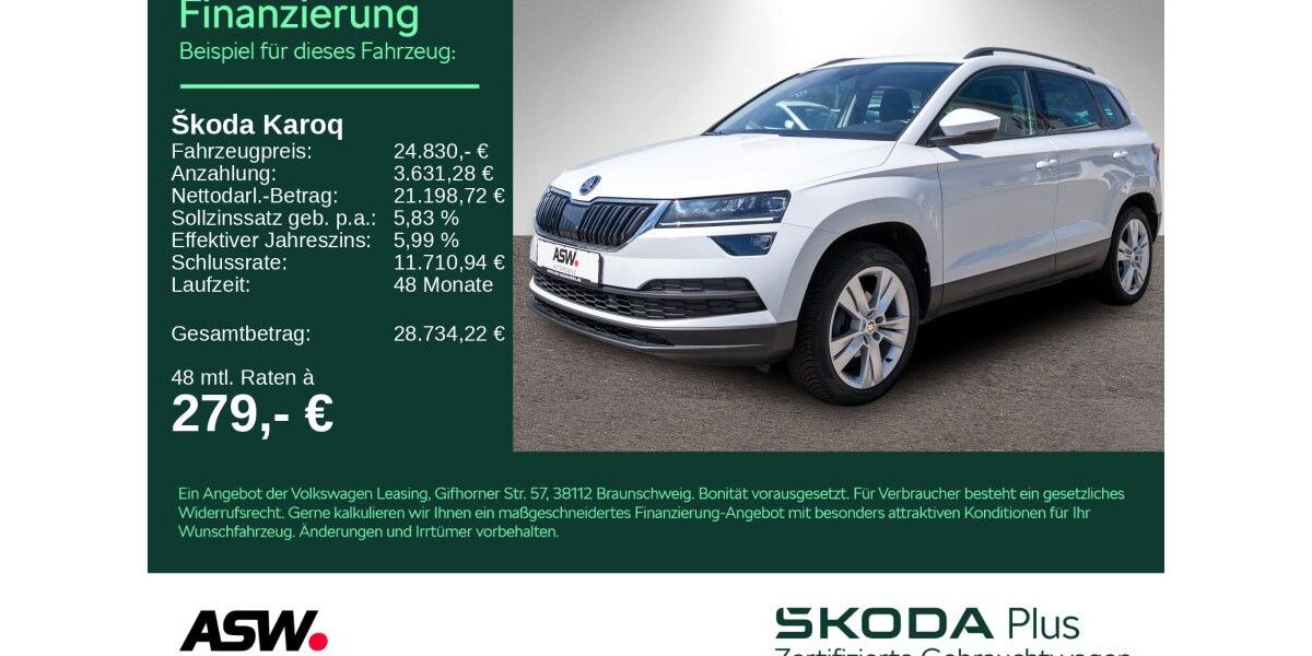 Skoda Karoq 67.990 km 23.660 &euro; Weinsberg 74189