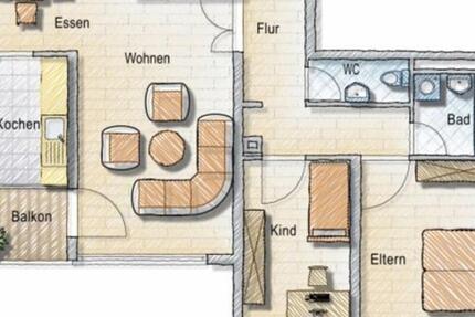 Geräumige 3 12-Zimmer-Wohnung mit PKW-Stellplatz 3.5 zimmer