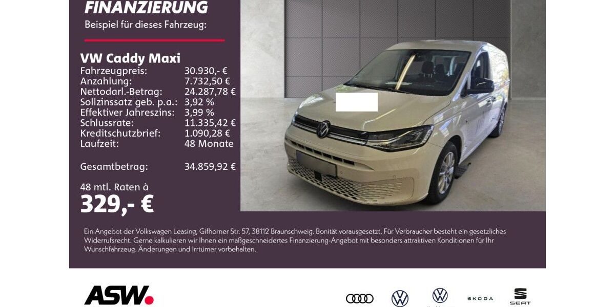 VW Caddy Maxi 15.300 km 29.930 &euro; Neckarsulm 74172