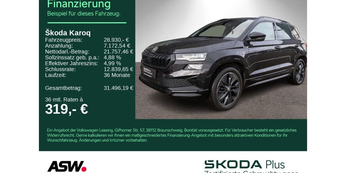 Skoda Karoq 86.900 km 27.930 € Bad Rappenau 74906