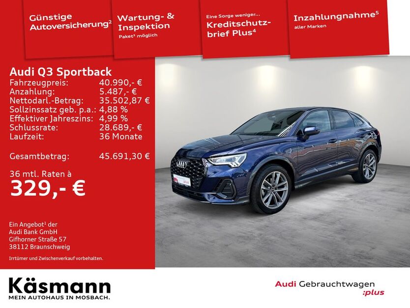 Audi Q3 7.406 km 40.990 € Mosbach 74821
