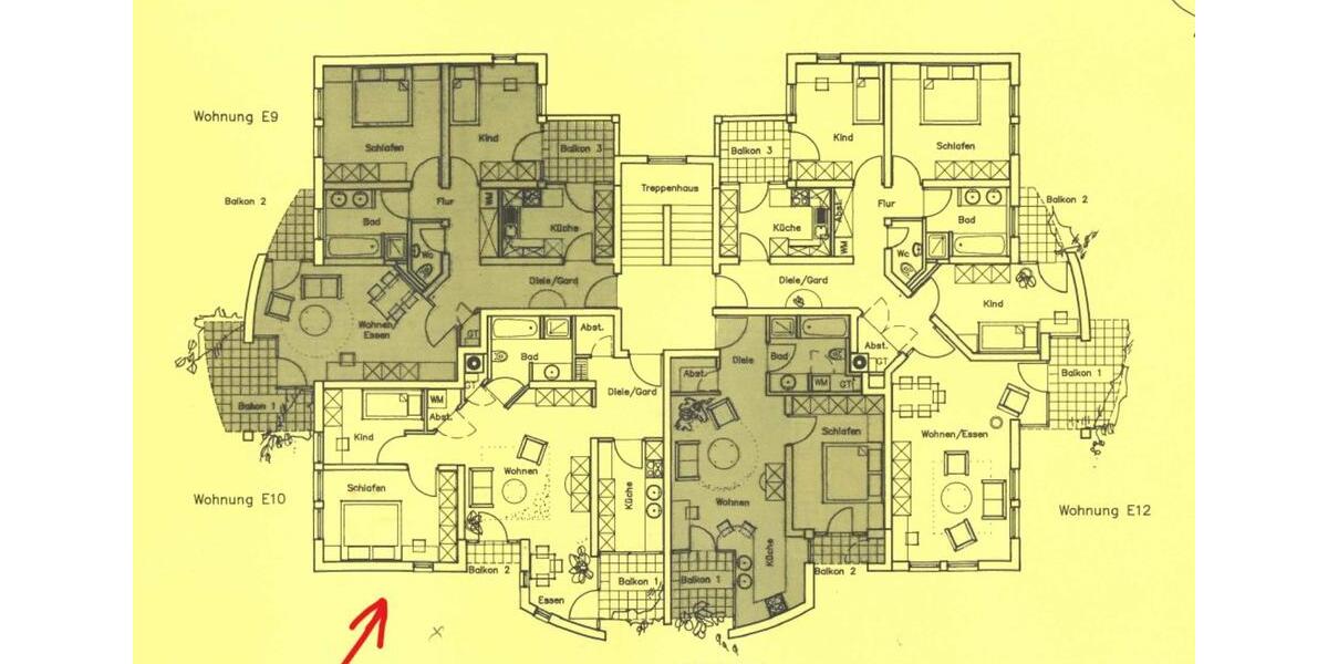 3-Zimmer-Wohnung, 2. OG mit Balkon, Keller u. TG, Ohne Makler 3 zimmer