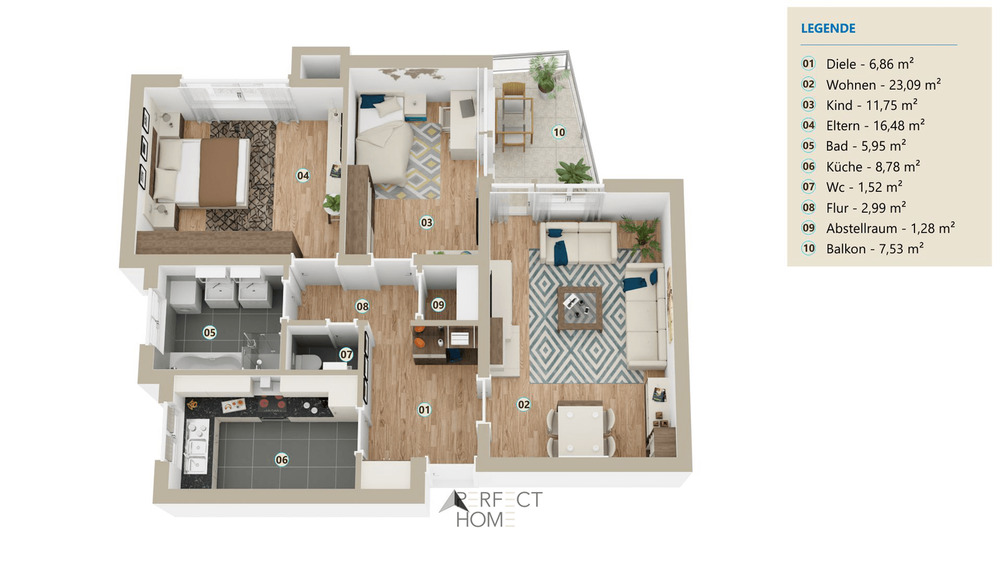 Etagenwohnung Heilbronn Böckingen - 3 Zimmer, 82 m&sup2;, 275.000&euro; | Angebot:26276058