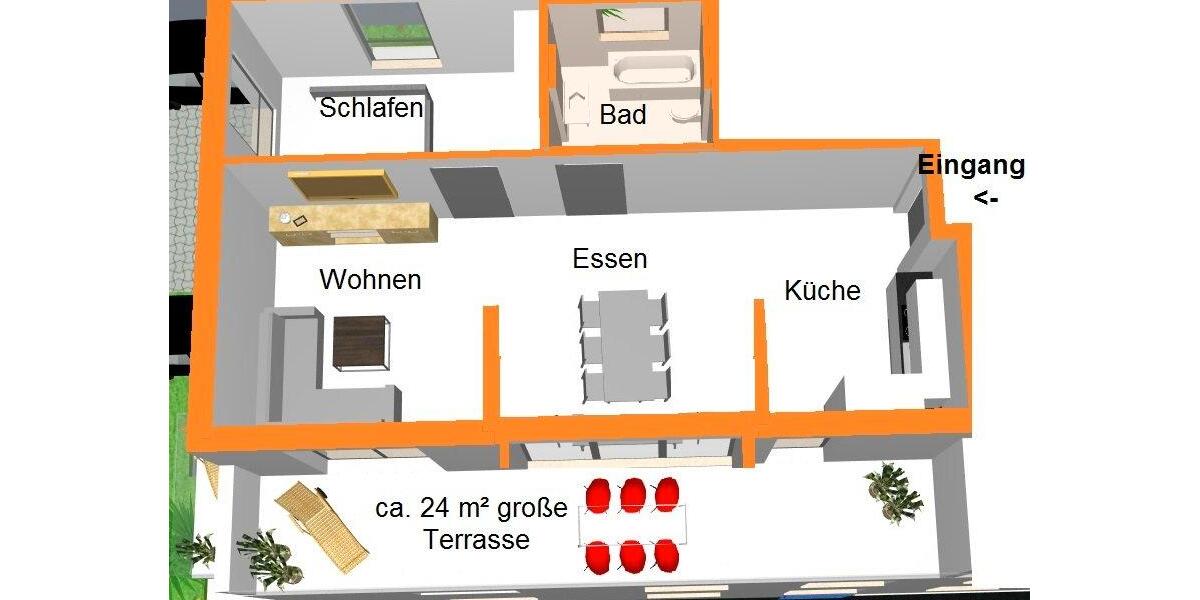 Einfamilienhaus Bad Friedrichshall - 2 Zimmer, 76 m&sup2;, 1.150&euro; | Angebot:27620152