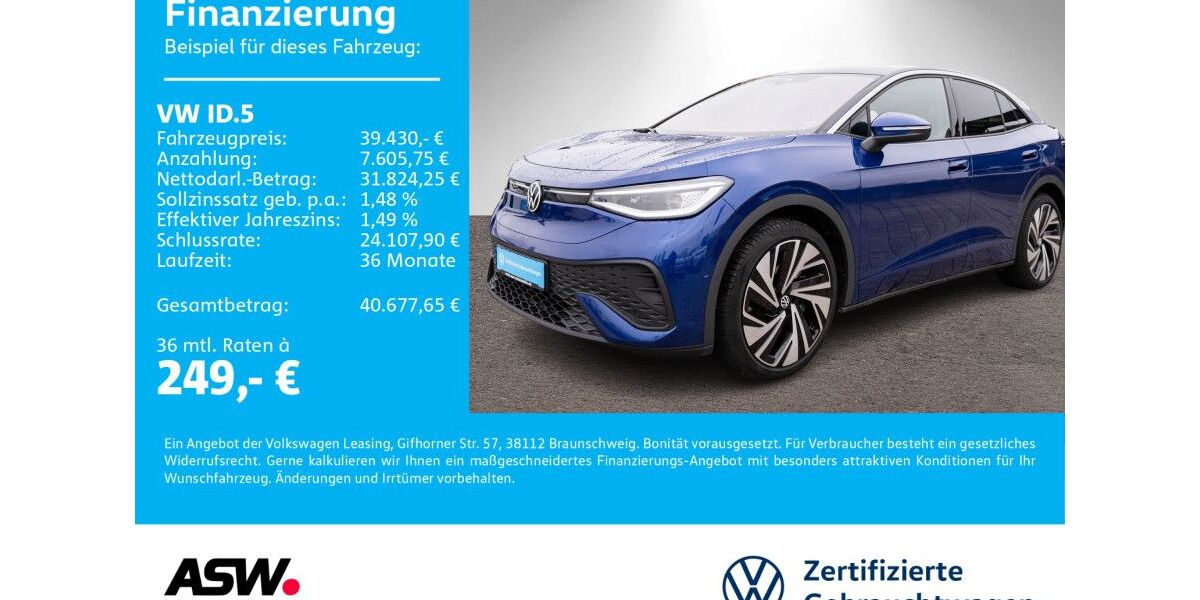 VW ID.5 8.800 km 39.430 &euro; Bad Rappenau 74906