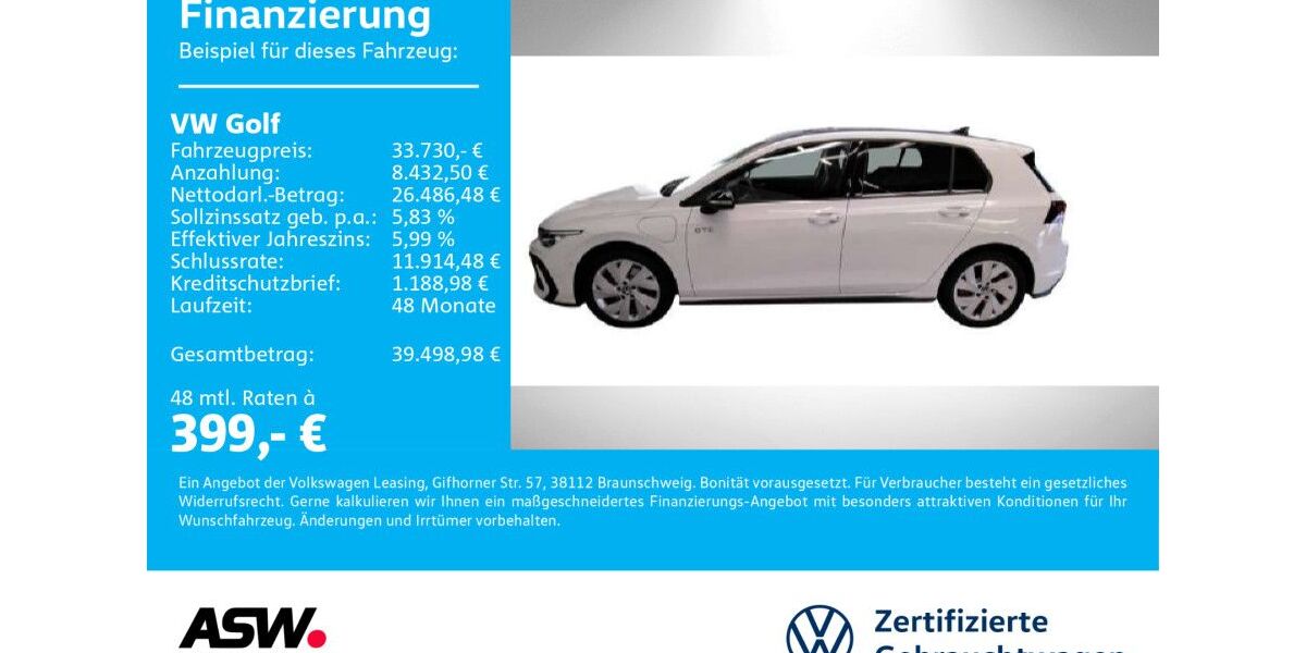 VW Golf 9.600 km 33.730 &euro; Neckarsulm 74172