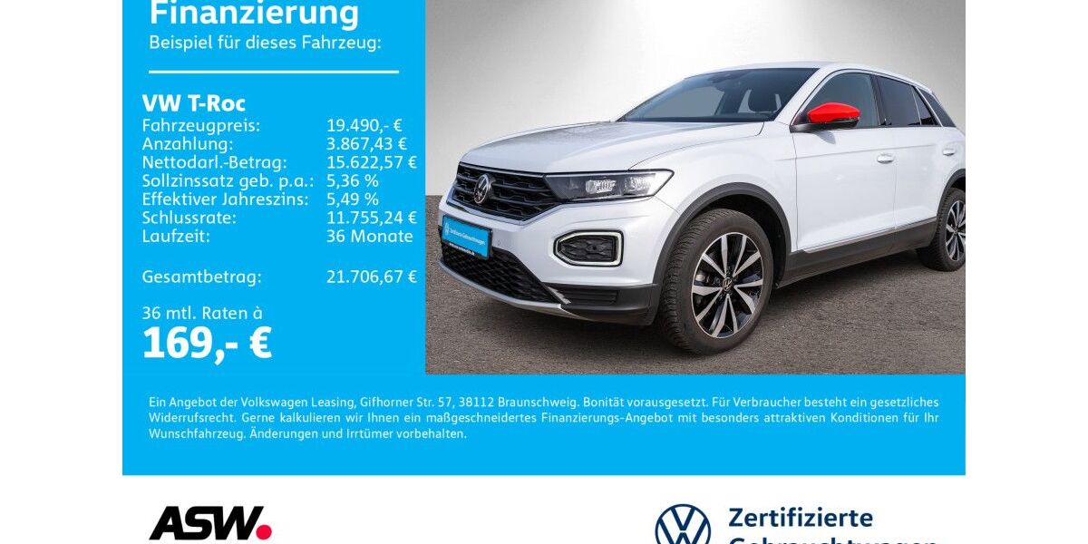 VW T-Roc 39.990 km 19.490 &euro; Bad Rappenau 74906