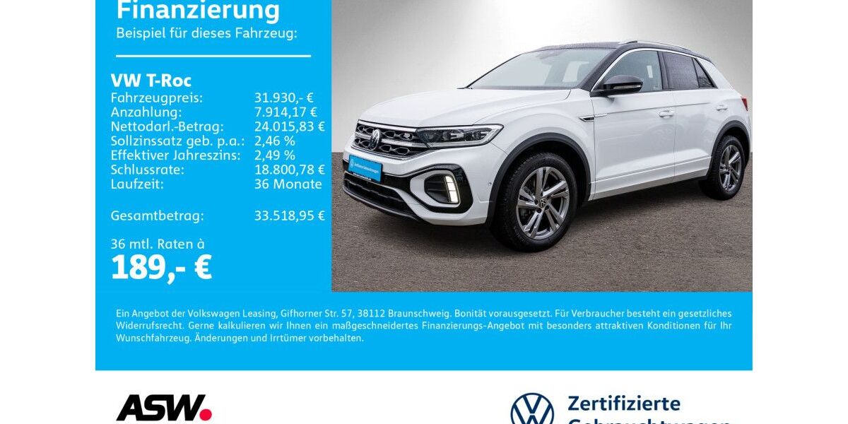 VW T-Roc 17.500 km 31.930 &euro; Neckarsulm 74172