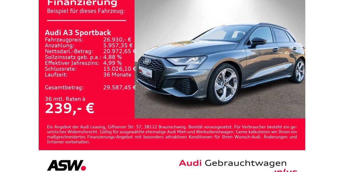 Audi A3 29.600 km 26.930 &euro; Heilbronn 74074