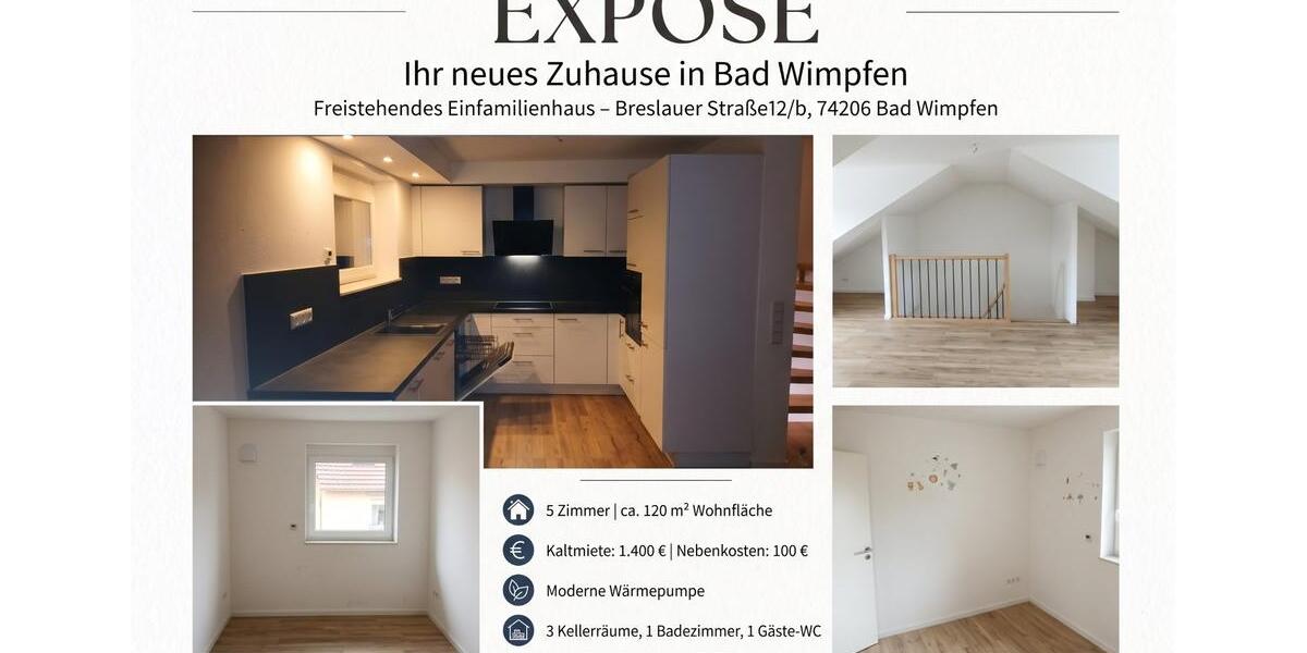 Reihenhaus Bad Friedrichshall - 5 Zimmer, 120 m&sup2;, 1.400&euro; | Angebot:27644033