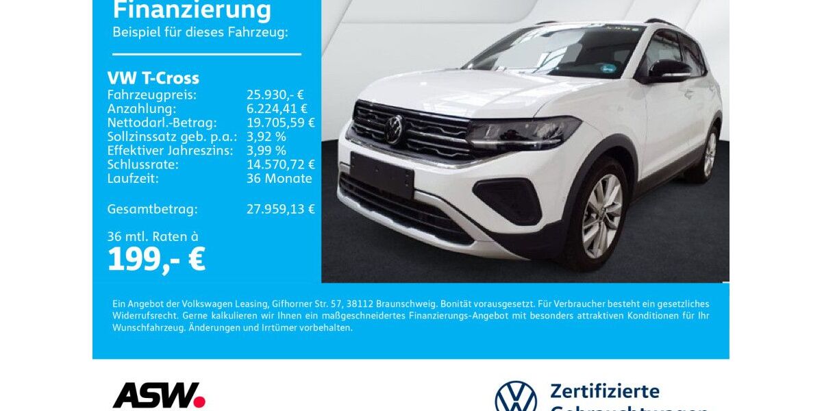 VW T-Cross 22.700 km 25.930 € Sinsheim 74889