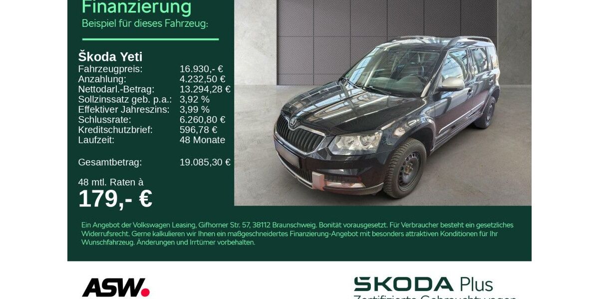 Skoda Yeti 86.800 km 16.330 &euro; Sinsheim 74889