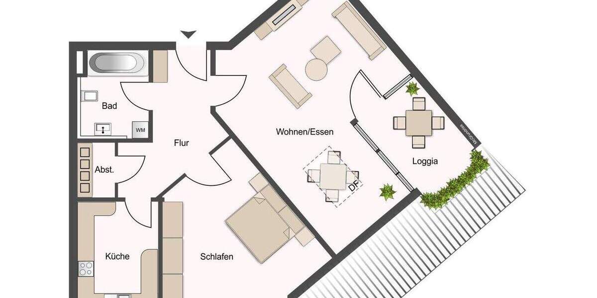 Etagenwohnung Öhringen - 2 Zimmer, 62 m&sup2;, 189.000&euro; | Angebot:25776146