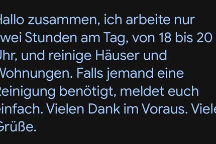 Reinigung von Häusern und Wohnungen. zimmer