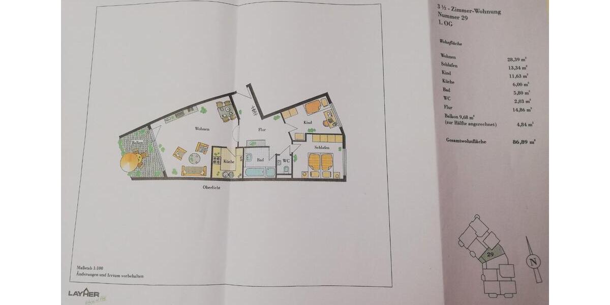 Etagenwohnung Sachsenheim - 3.5 Zimmer, 87 m&sup2;, 310.000&euro; | Angebot:26545403