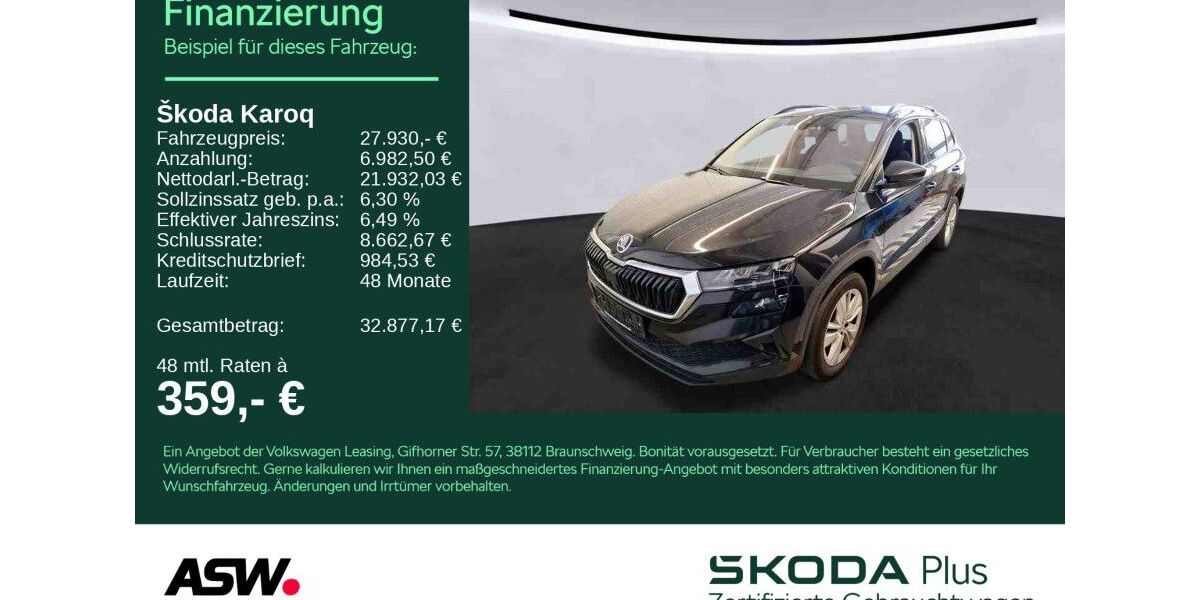 Skoda Karoq 59.400 km 27.930 &euro; Heilbronn 74076