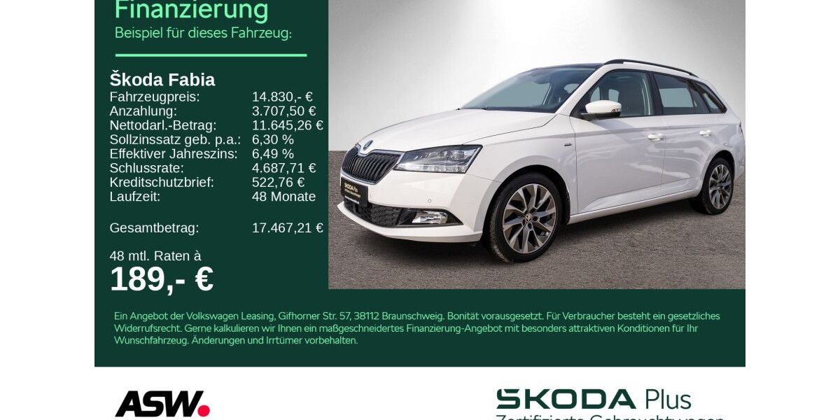 Skoda Fabia 84.300 km 14.830 &euro; Bad Rappenau 74906