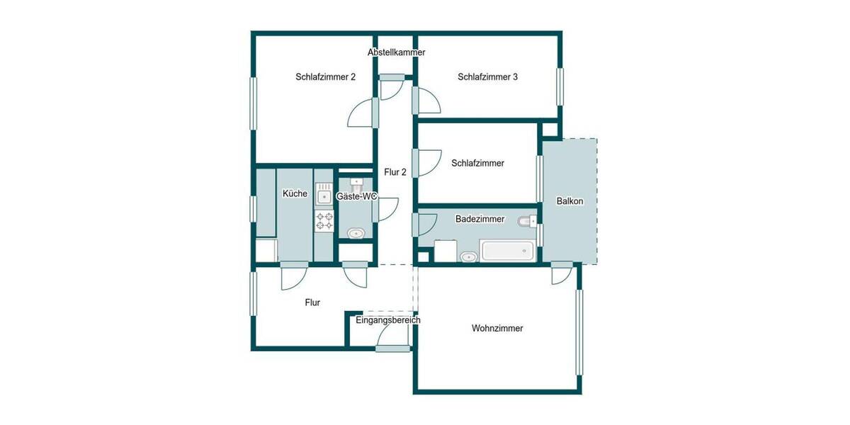 Etagenwohnung Mosbach Neckarelz - 4 Zimmer, 84 m&sup2;, 199.000&euro; | Angebot:26528143