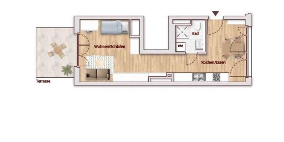 Stilvolle 1,5 Zimmer Neubauwohnung mit Terrasse & Dachterrasse 1.5 zimmer
