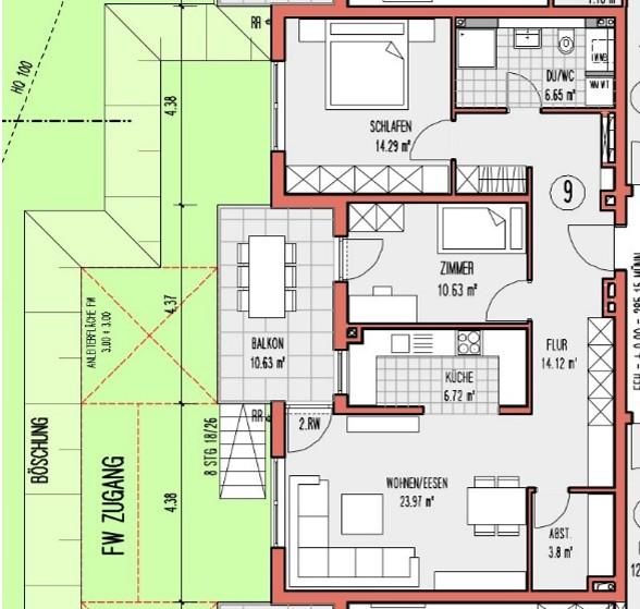 Erdgeschoßwohnung Backnang - 3 Zimmer, 84 m&sup2;, 1.355&euro; | Angebot:26560252