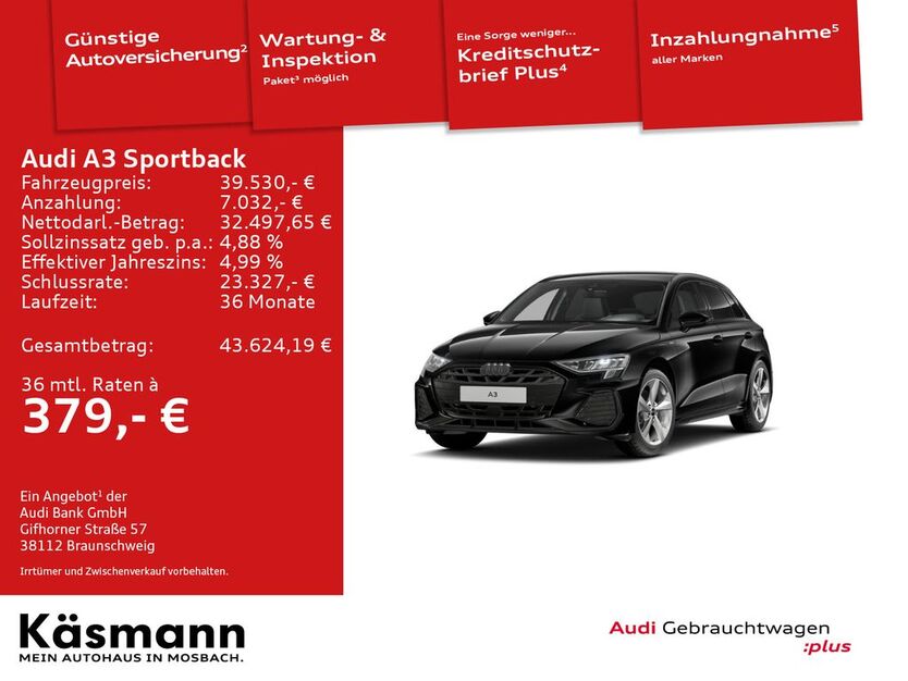 Audi A3 6.500 km 39.530 € Mosbach 74821