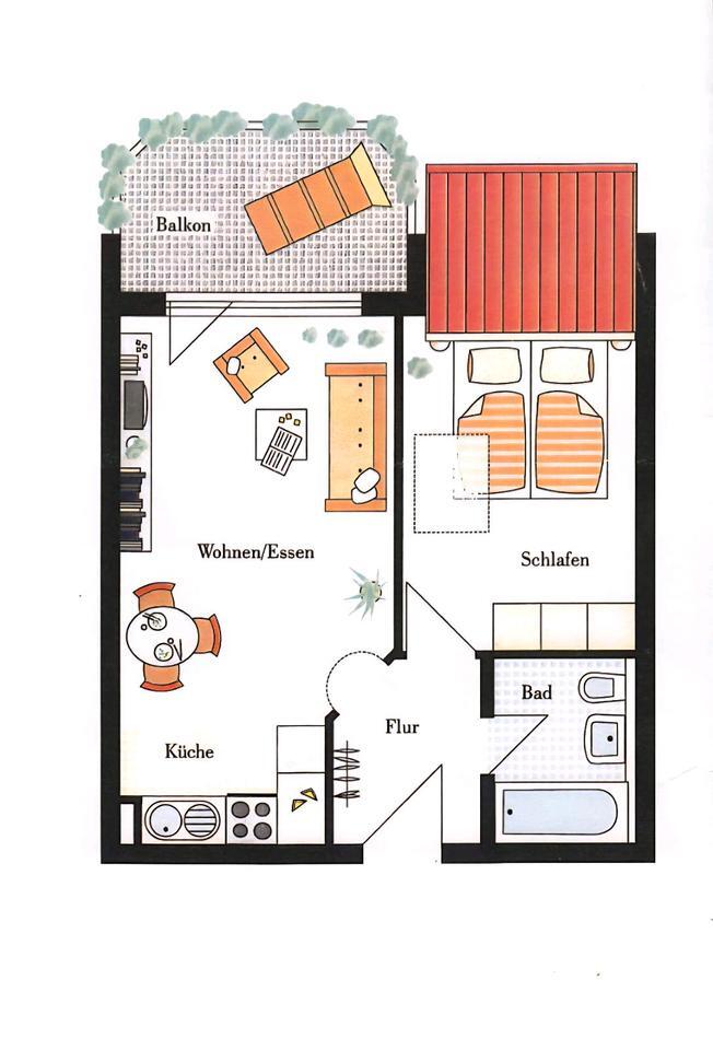 Stilvolle und moderne 2-Raum-DG-Wohnung mit EBK in Freiberg am zimmer