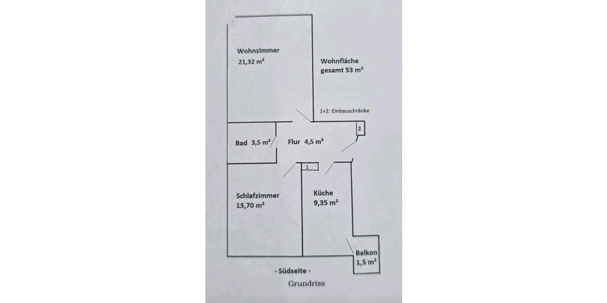 Etagenwohnung Heilbronn Böckingen - 2 Zimmer, 53 m&sup2;, 630&euro; | Angebot:26354813