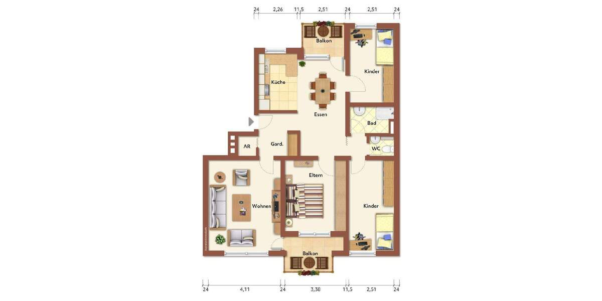 Etagenwohnung Besigheim - 4 Zimmer, 92 m&sup2;, 325.000&euro; | Angebot:25732771