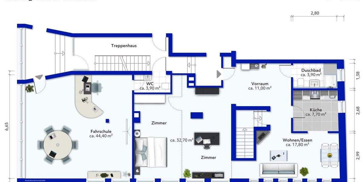 Gewerbeeinheit mit vielseitiger Nutzungsmöglichkeit - vermietete Teilfläche und großzügige Lagerflächen 4 zimmer