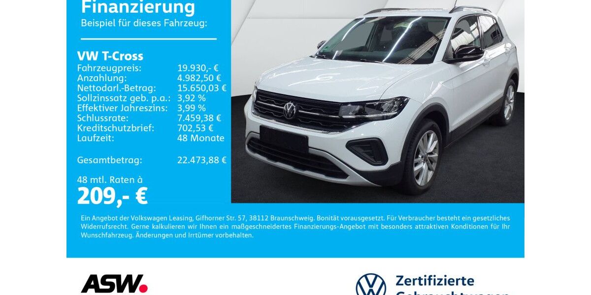 VW T-Cross 26.850 km 19.930 &euro; Sinsheim 74889