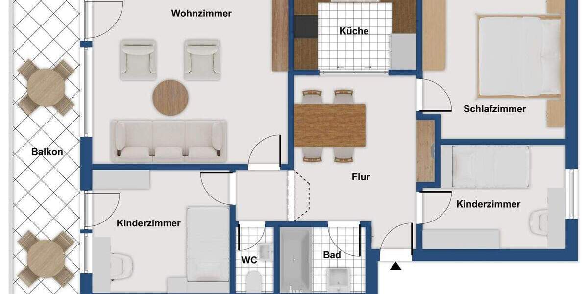 Etagenwohnung Sachsenheim Kleinsachsenheim - 4 Zimmer, 82 m&sup2;, 329.000&euro; | Angebot:24748136