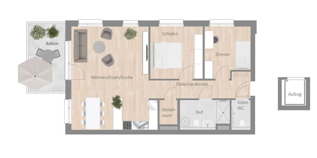Etagenwohnung Besigheim - 3.5 Zimmer, 86 m&sup2;, 1.180&euro; | Angebot:25555531