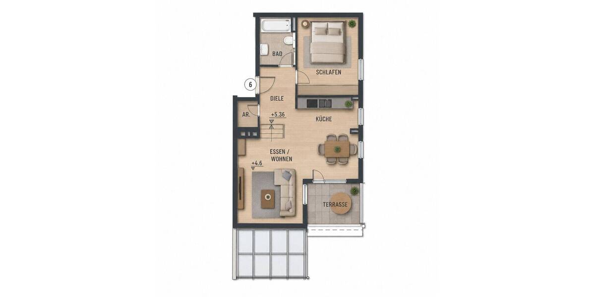 Etagenwohnung Beilstein - 2 Zimmer, 57 m&sup2;, 650&euro; | Angebot:26881606