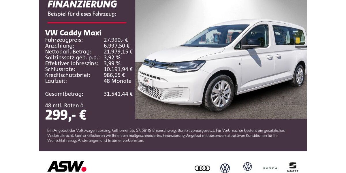 VW Caddy Maxi 15.300 km 27.990 &euro; Neckarsulm 74172