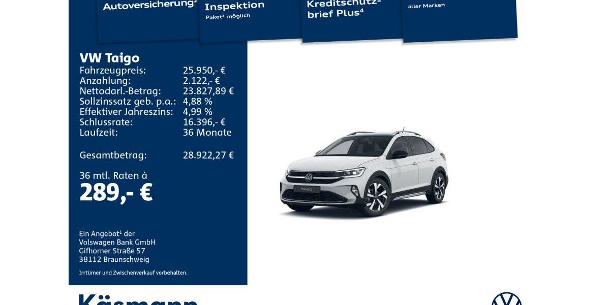 VW Taigo 8.010 km 25.950 &euro; Mosbach 74821