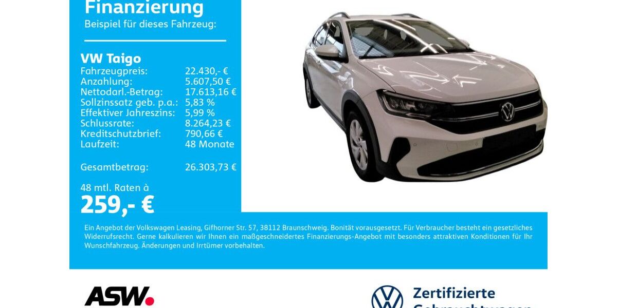 VW Taigo 2.400 km 22.430 &euro; Neckarsulm 74172