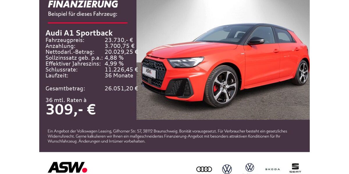 Audi A1 18.880 km 23.730 &euro; Weinsberg 74189