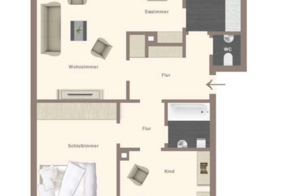 Helle 3,5-Zimmer Wohnung im 3. OG in Ludwigsburg mit Westbalkon 3.5 zimmer