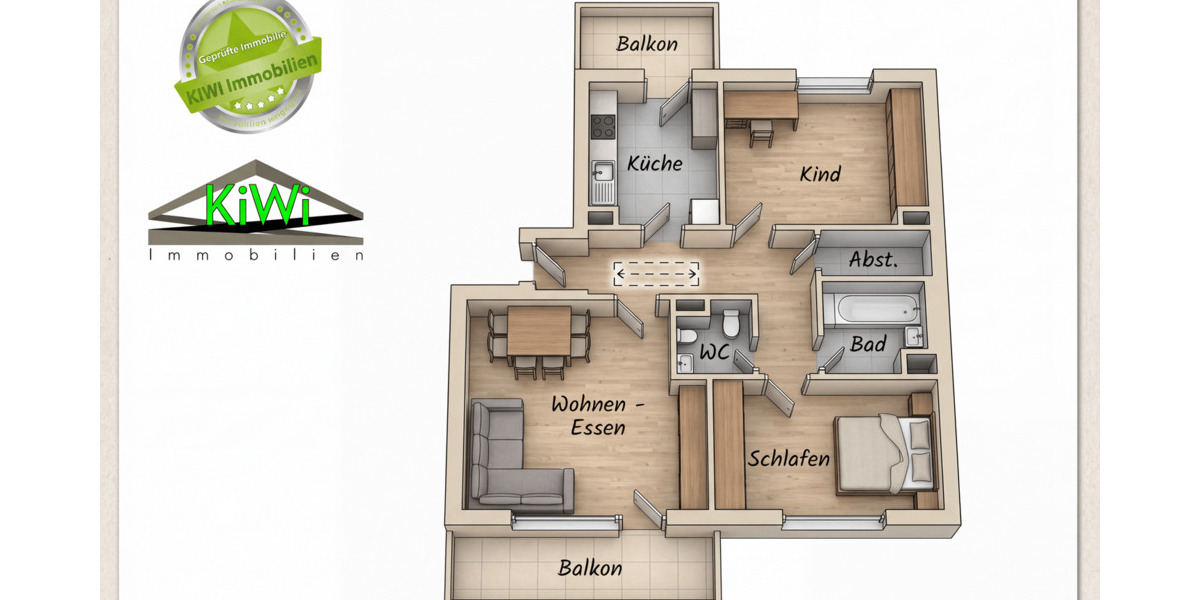 Etagenwohnung Vaihingen an der Enz - 3 Zimmer, 71 m&sup2;, 780&euro; | Angebot:26940044