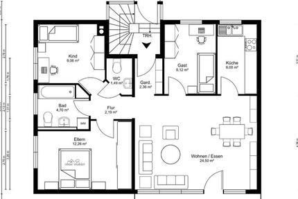 Perfekt für die Familie, 4 Zimmer-EG Wohnung mit Balkon 4 zimmer
