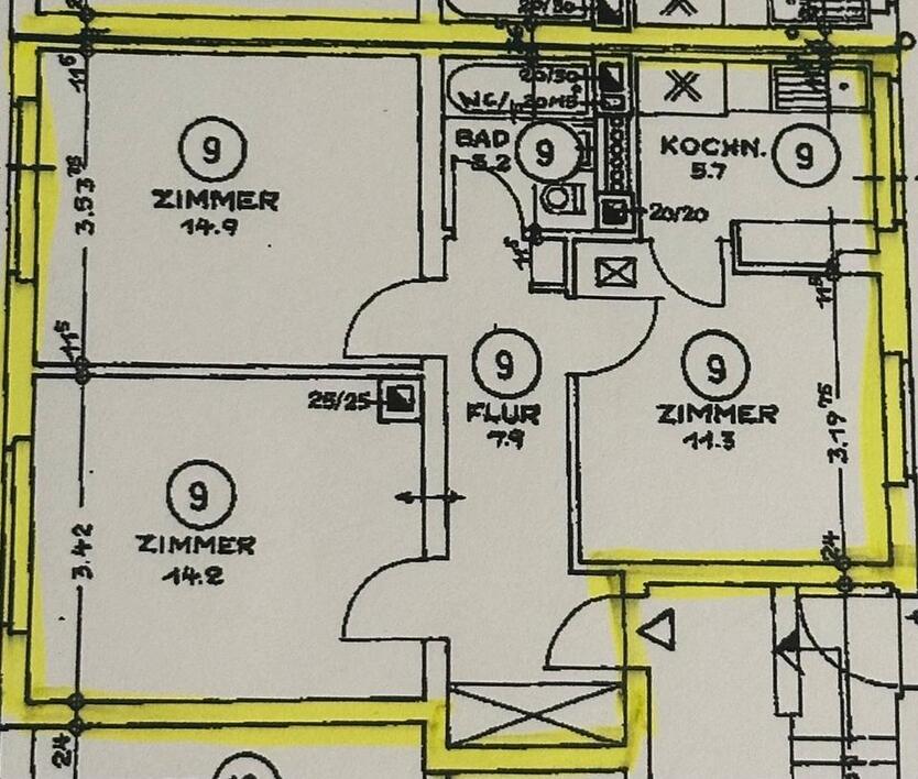 3-Zimmer Wohnung in Toplage von Heilbronn -direkt an Stadtgalerie zimmer