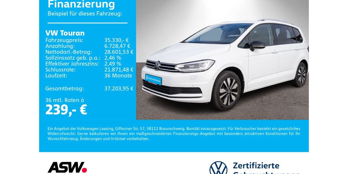 VW Touran 25.800 km 34.360 &euro; Bad Rappenau 74906