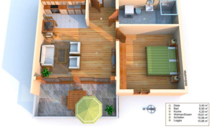 Wohnung Ludwigsburg Eglosheim - 2 Zimmer, 56 m&sup2;, 1.050&euro; | Angebot:25151249