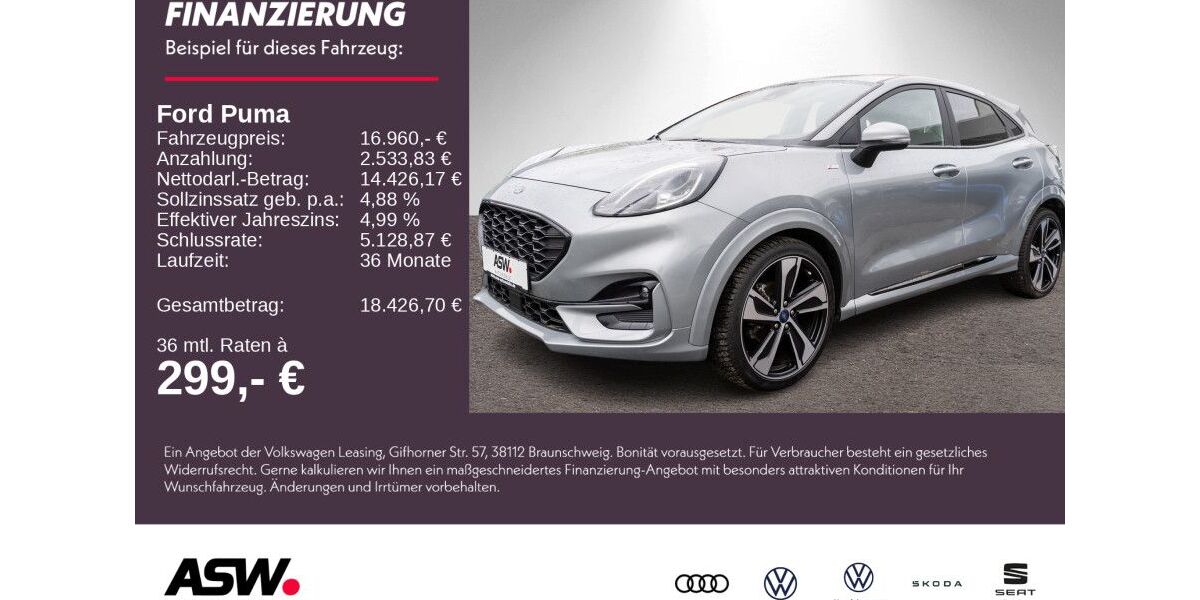 Ford Puma 29.400 km 16.360 &euro; Weinsberg 74189